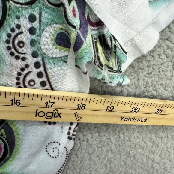 Vintage Y2K Top Kates Kloset Womens Large Paisley Geometric‎ Short Sleeve Boho - Picture 5 of 6